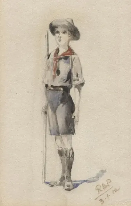 Framed Print : Scout in uniform, standing to attention.. 3 January 1912 Framed Print : Scout in uniform, standing to attention.. 3 January 1912
