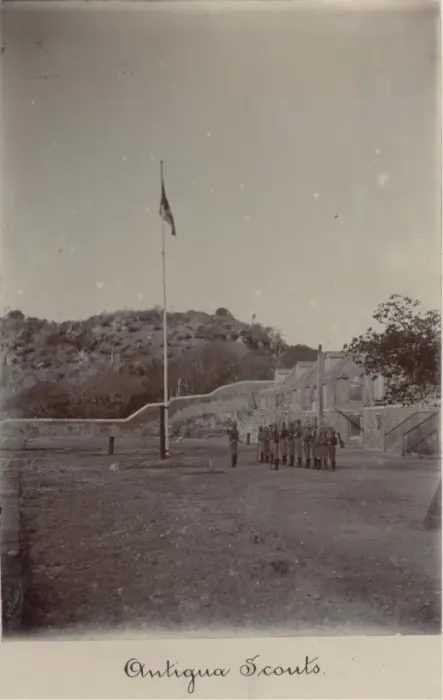 Framed Print : Scouts in Antigua at flag break Framed Print : Scouts in Antigua at flag break