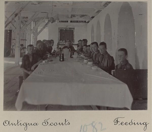 Scouts in Antigua having a meal