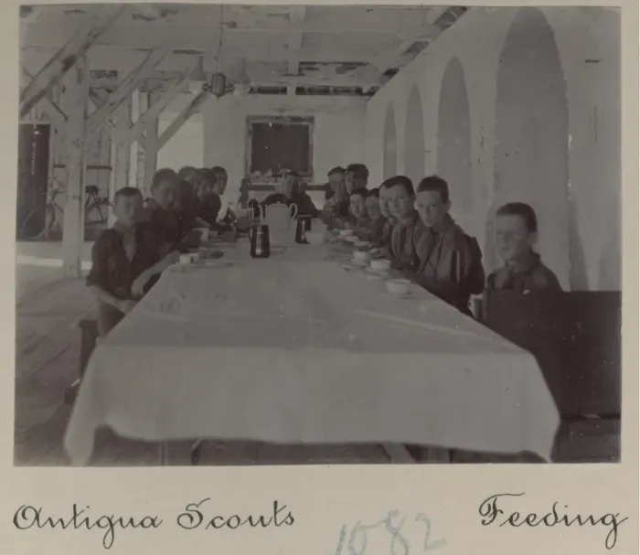 Framed Print : Scouts in Antigua having a meal Framed Print : Scouts in Antigua having a meal