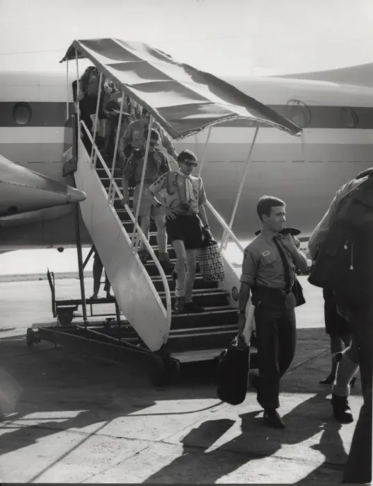 Framed Print : Scouts arriving at an airport, Ghana, West Africa Framed Print : Scouts arriving at an airport, Ghana, West Africa