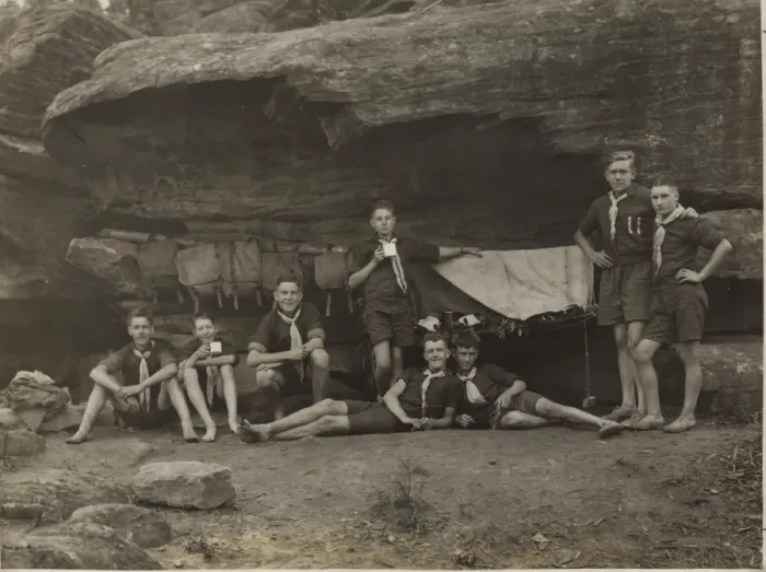 Framed Print : Scouts in camp, Australia Framed Print : Scouts in camp, Australia