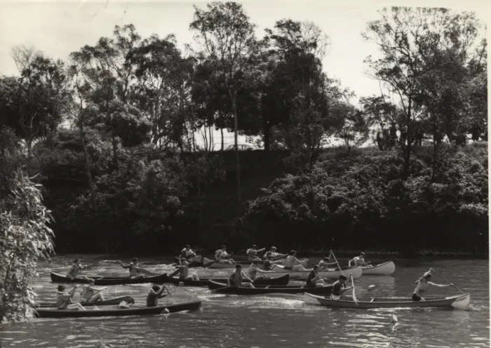 Framed Print : Scouts canoeing in Australia Framed Print : Scouts canoeing in Australia