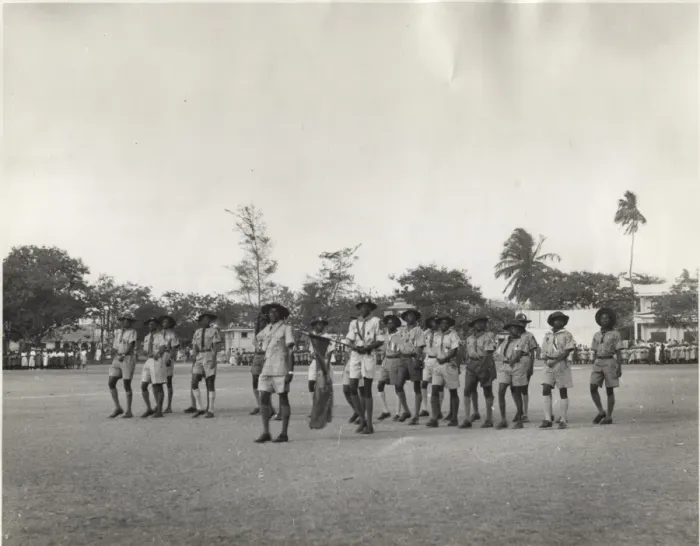 Framed Print : Scouts on Coronation parade, Bathurst, Gambia, West Africa Framed Print : Scouts on Coronation parade, Bathurst, Gambia, West Africa