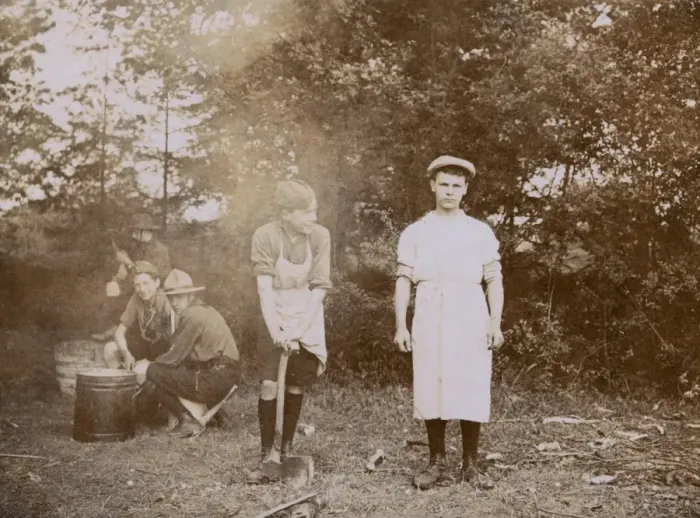 Framed Print : Scouts  /  Early Camp 1908