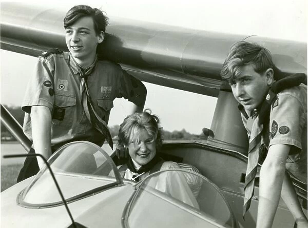 Scouts and Guide with a glider