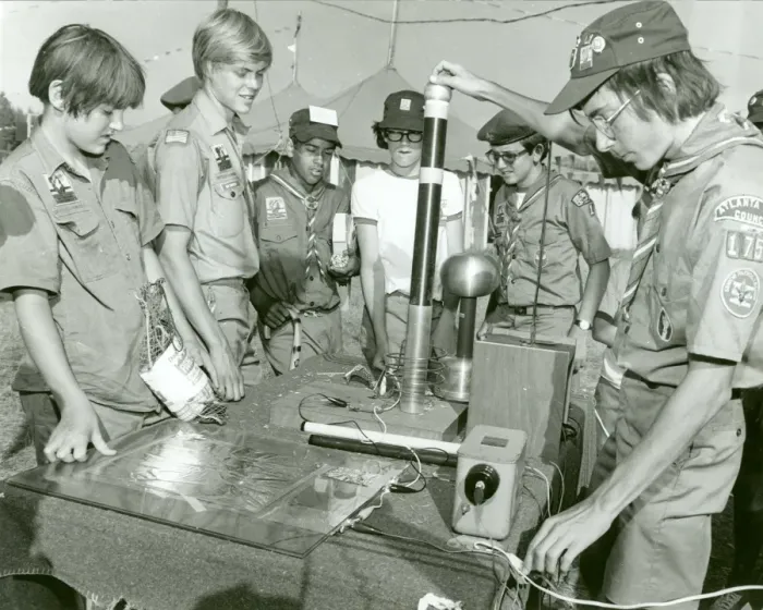 Framed Print : Scouts learn about science Framed Print : Scouts learn about science