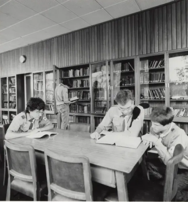 Framed Print : Scouts in library at Baden Powell House, London Framed Print : Scouts in library at Baden Powell House, London