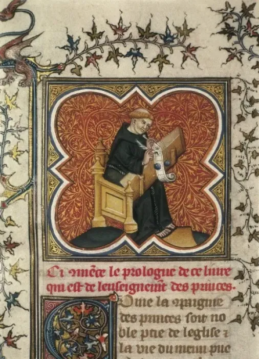 Framed Print : Scribe monk. French school (14th c. ). Illustration Framed Print : Scribe monk. French school (14th c. ). Illustration