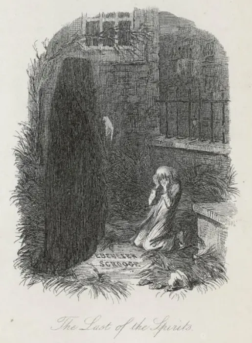 Framed Print : Scrooge & Last Spirit Framed Print : Scrooge & Last Spirit
