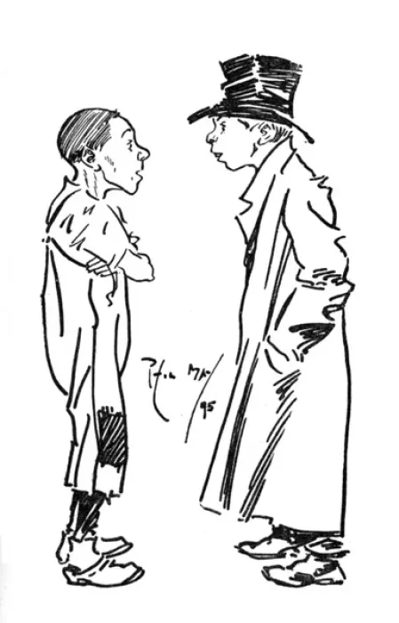Framed Print : Two scruffy street boys discuss lowering of income tax Framed Print : Two scruffy street boys discuss lowering of income tax