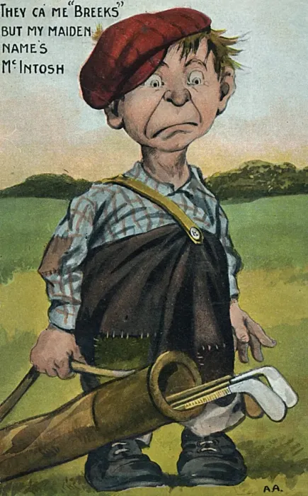 Framed Print : Scruffy young miserable Scottish golfing caddy Framed Print : Scruffy young miserable Scottish golfing caddy