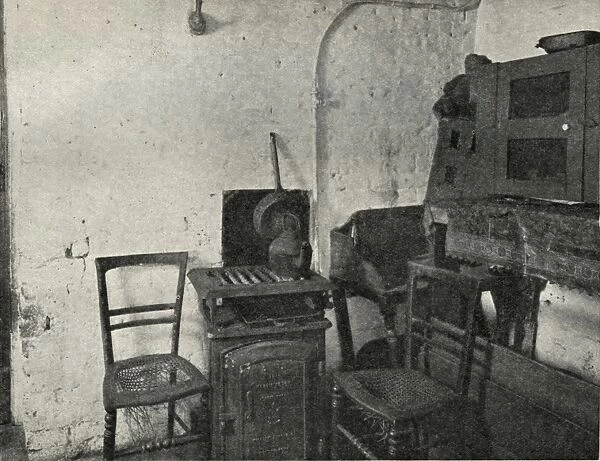 Scullery in slum at Limehouse