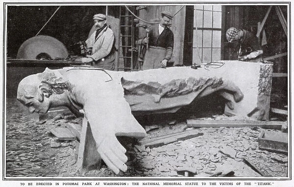 The sculpting of the Titanic Statue designed by Mrs Harry Payne Whitney