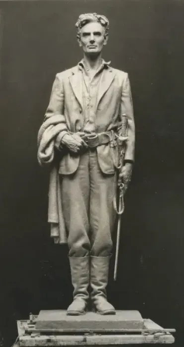 Framed Print : Sculpture of Abraham Lincoln, full-length, standing, facing Framed Print : Sculpture of Abraham Lincoln, full-length, standing, facing