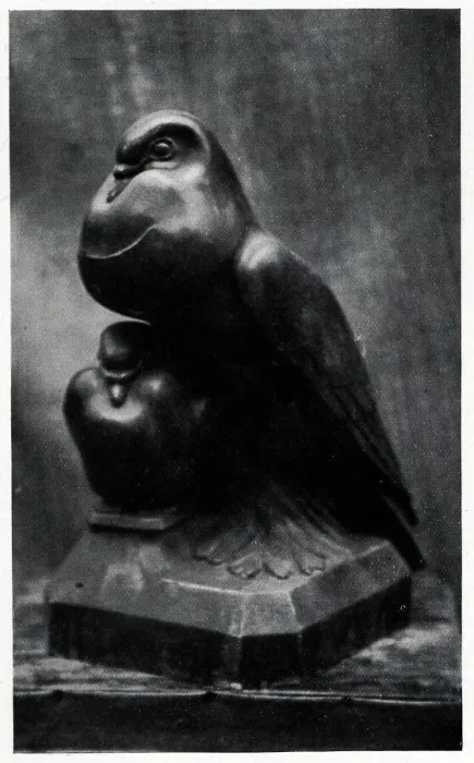Framed Print : A Sculpture of two birds with puffed chests, the younger one placed under the other in a protective manner. Date: circa 1930 Framed Print : A Sculpture of two birds with puffed chests, the younger one placed under the other in a protective manner. Date: circa 1930