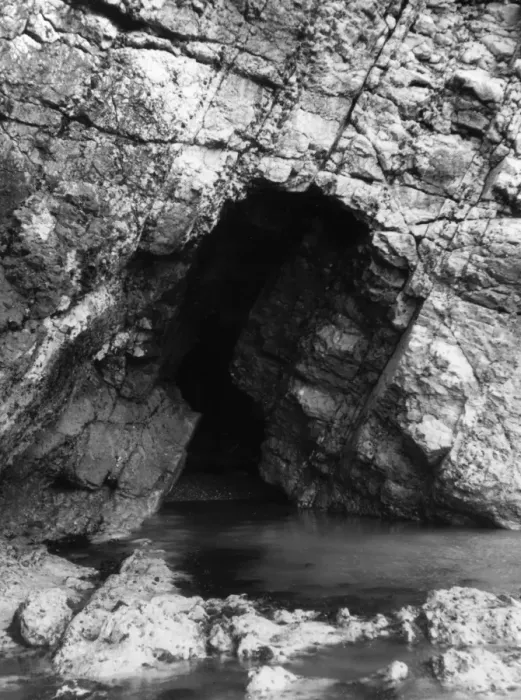Framed Print : SEA CAVE. A sea cave in the cliffs near Yarmouth, Isle of Wight, Hampshire, England Framed Print : SEA CAVE. A sea cave in the cliffs near Yarmouth, Isle of Wight, Hampshire, England