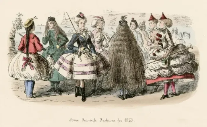 Framed Print : Sea side fashion 1863 / Leech Framed Print : Sea side fashion 1863 / Leech