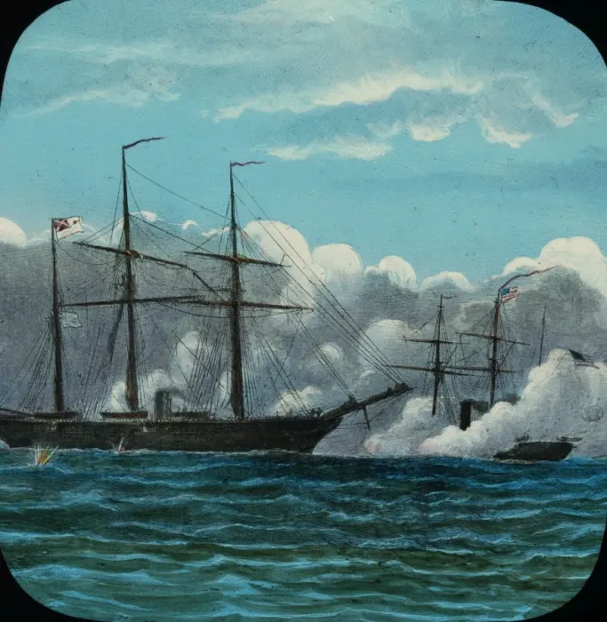 Framed Print : Sea fight between the Alabama and the Kearsage Framed Print : Sea fight between the Alabama and the Kearsage