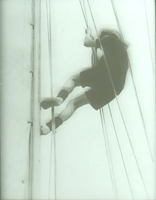 Framed Print : Sea Scout climbing rigging Framed Print : Sea Scout climbing rigging