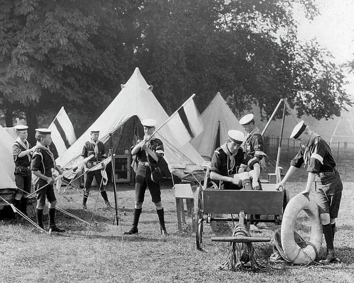 Framed Print : Sea Scouts in Camp early 1900s Framed Print : Sea Scouts in Camp early 1900s