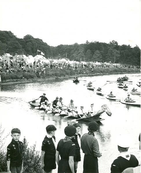 Sea Scouts and Cub Scouts at a regatta