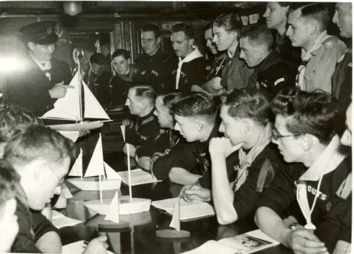 Framed Print : Sea Scouts receiving sailing instruction Framed Print : Sea Scouts receiving sailing instruction