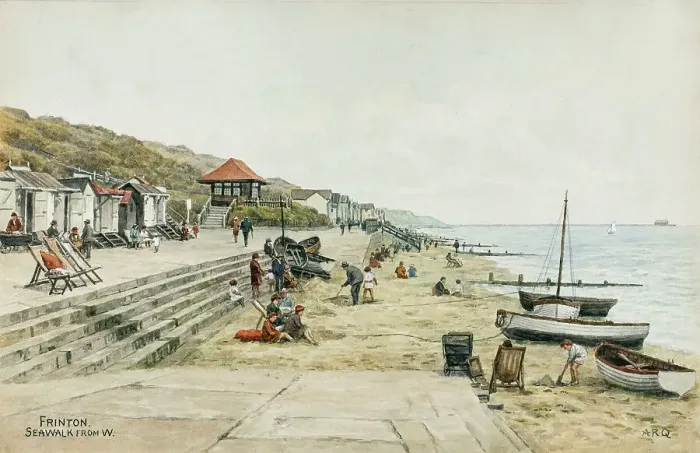 Framed Print : Sea walk, Frinton-on-Sea, Essex, viewed from west Framed Print : Sea walk, Frinton-on-Sea, Essex, viewed from west