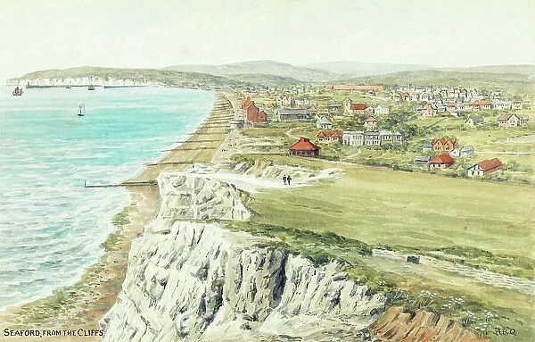 Seaford, East Sussex, viewed from the cliffs