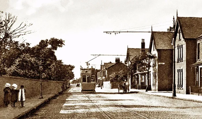 Framed Print : Seaforth Crosby Road tram early 1900s