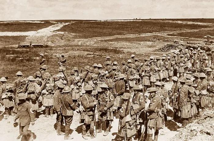 Framed Print : Seaforth Highlanders roll call after opening battle Framed Print : Seaforth Highlanders roll call after opening battle
