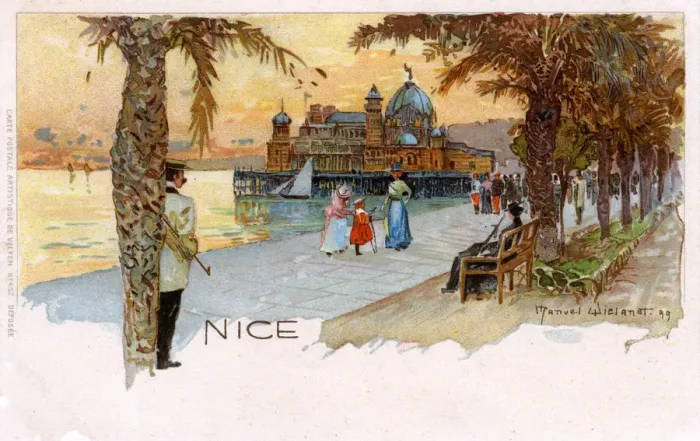 Framed Print : Seafront at Nice with view of the Palais de la Jetee Framed Print : Seafront at Nice with view of the Palais de la Jetee