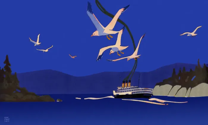 Framed Print : Seagulls Following Ship Date: 1917 Framed Print : Seagulls Following Ship Date: 1917