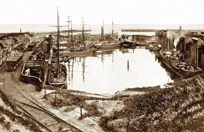 Framed Print : Seaham Harbour North Dock early 1900s Framed Print : Seaham Harbour North Dock early 1900s