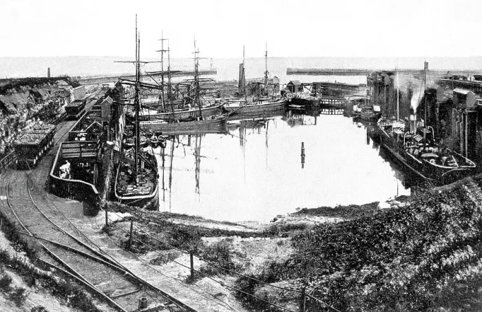 Framed Print : Seaham Harbour, North Dock early 1900's Framed Print : Seaham Harbour, North Dock early 1900's