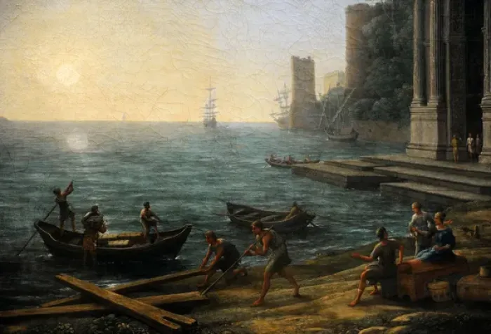 Framed Print : Seaport at sunrise, 1674, by Claude Lorrain (1600-1682) Framed Print : Seaport at sunrise, 1674, by Claude Lorrain (1600-1682)