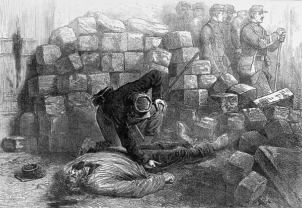 Searching a body; Paris Commune 1871
