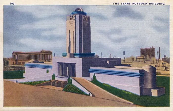Framed Print : The Sears Roebuck Building - Chicago Worlds Fair Framed Print : The Sears Roebuck Building - Chicago Worlds Fair