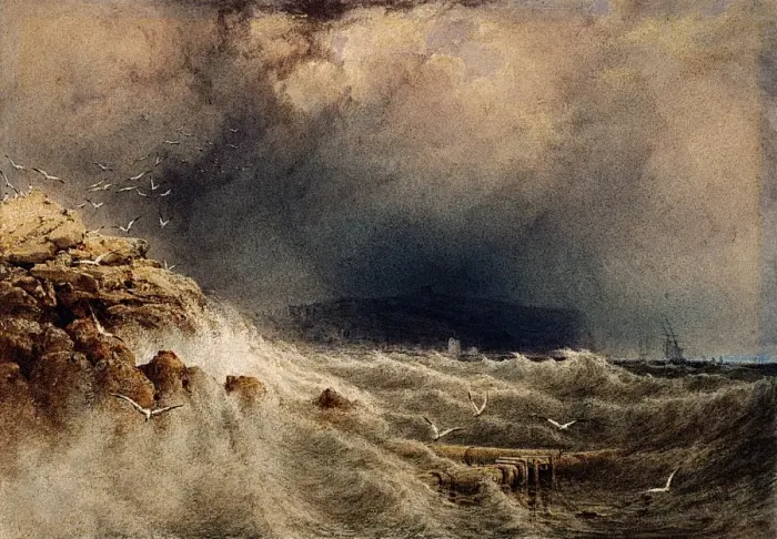 Framed Print : Seascape. Fielding, Anthony Vandyke Copley 1787 - 1855 Framed Print : Seascape. Fielding, Anthony Vandyke Copley 1787 - 1855
