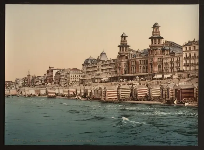 Framed Print : The seashore and Kursaal, (i. e. Cursaal), Blankenberghe, Be Framed Print : The seashore and Kursaal, (i. e. Cursaal), Blankenberghe, Be