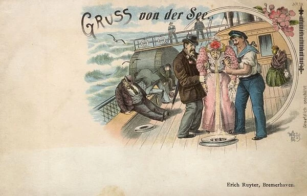 Seasickness - Satirical Greetings Postcard