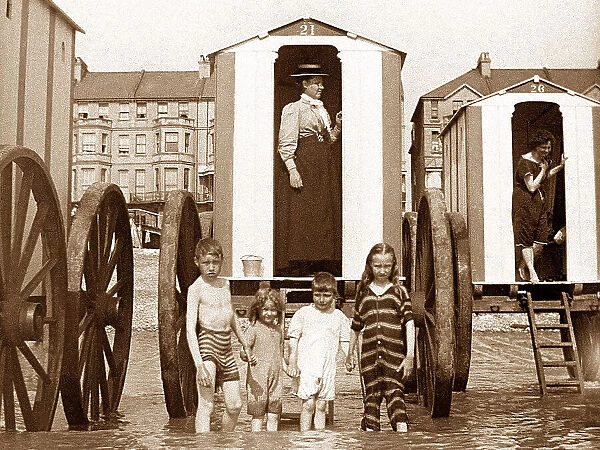 Seaside Bathing Machines early 1900s