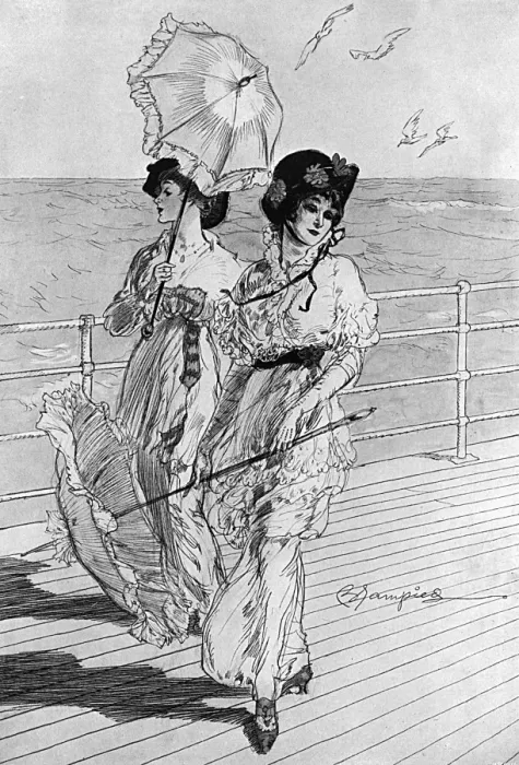 Framed Print : At the Seaside by Edmund Blampied Framed Print : At the Seaside by Edmund Blampied