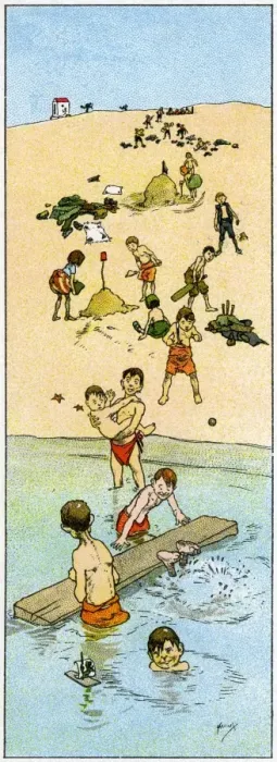 Framed Print : Seaside frolics by John Hassall Framed Print : Seaside frolics by John Hassall