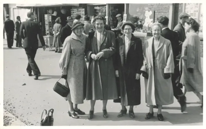 Framed Print : Seaside Holiday - Candid photograph - Four jolly women Framed Print : Seaside Holiday - Candid photograph - Four jolly women