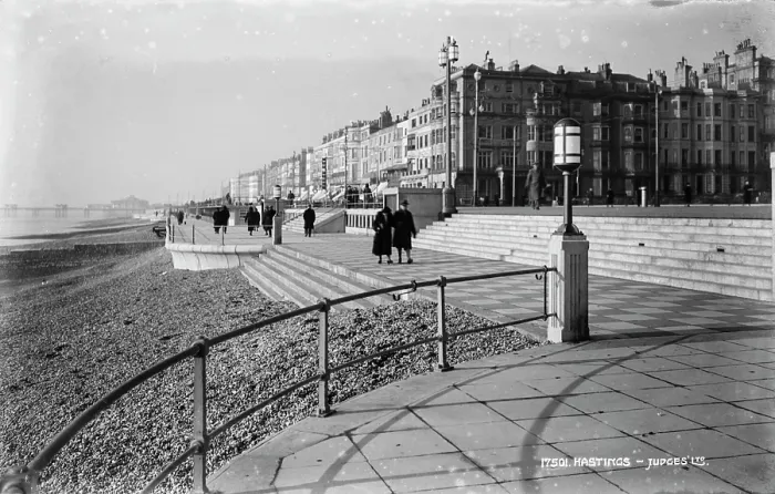 Framed Print : Seaside Stroll in Hastings Framed Print : Seaside Stroll in Hastings