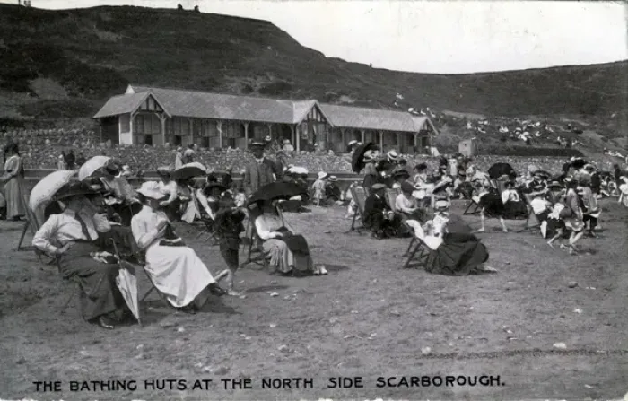 Framed Print : Seated Ladies in Edwardian Dress with Parasols, Scarborough Framed Print : Seated Ladies in Edwardian Dress with Parasols, Scarborough