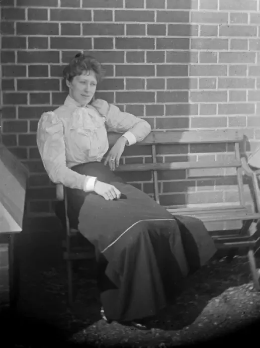 Framed Print : Seated lady in long skirt Framed Print : Seated lady in long skirt
