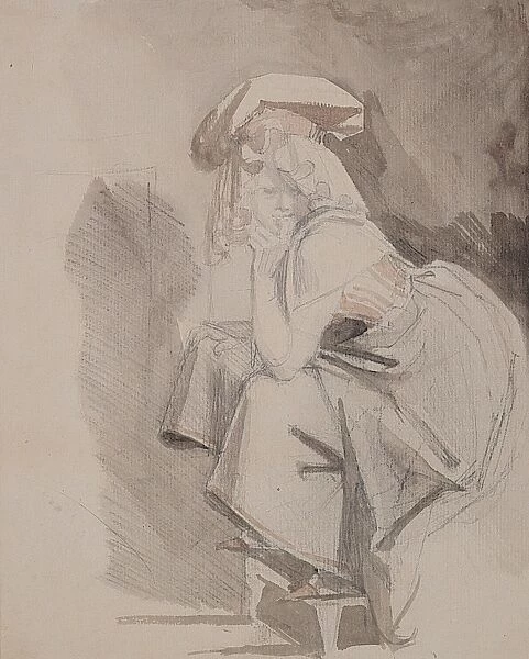Seated Woman with Finger on Mouth, Study for Il Pensoroso
