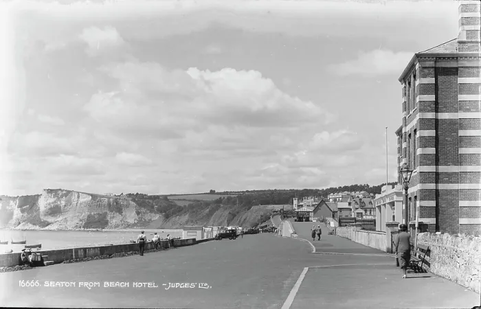 Framed Print : Seaton from Beach Hotel Framed Print : Seaton from Beach Hotel